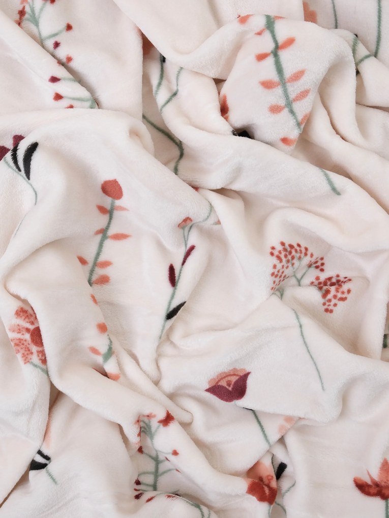 Deka mikroplyš 150 × 200 cm – Vlčie maky bežové