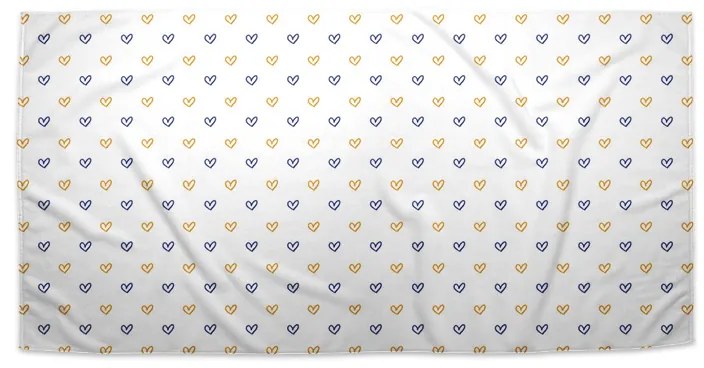 Sablio Uterák Maľované srdce na bielej - 70x140 cm
