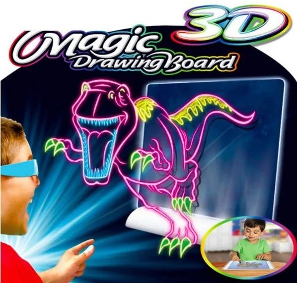 Magická světelná kreslící 3D tabulka