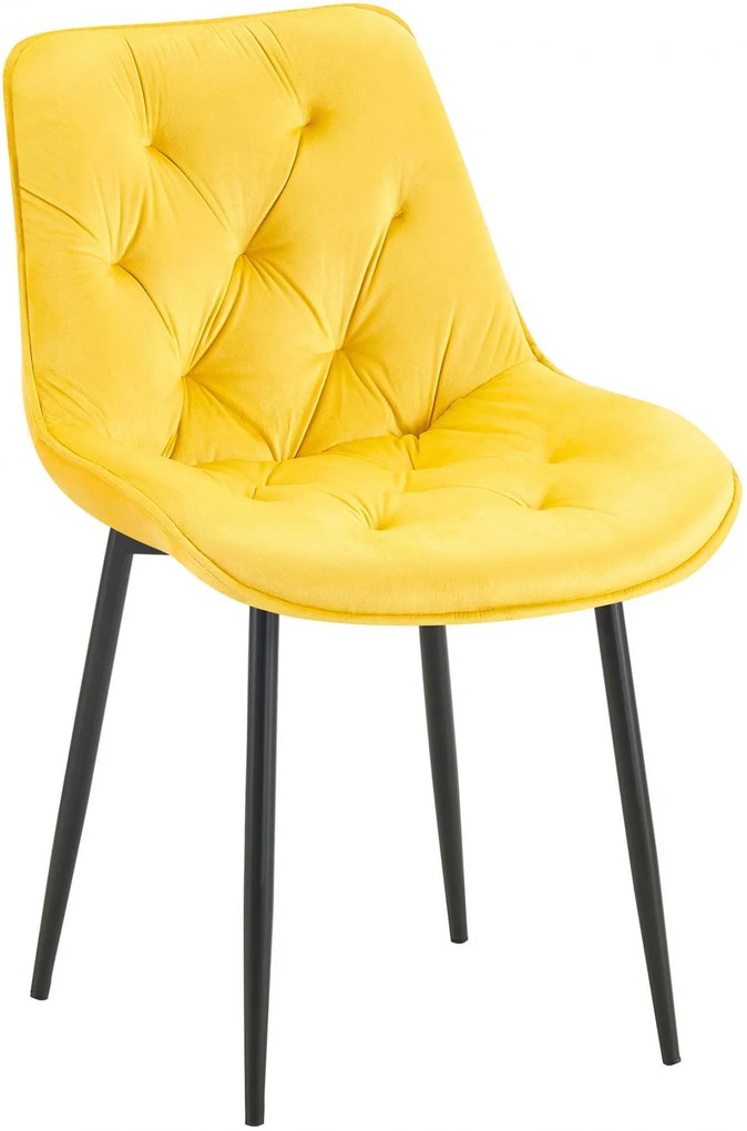 Jedálenská stolička Wallace - zamat - Žltá