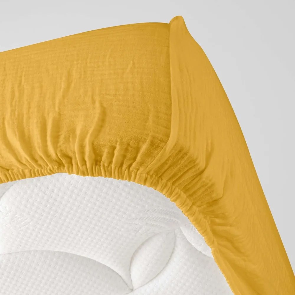 Žltá napínacia mušelínová plachta 140x190 cm Angelia – douceur d'intérieur