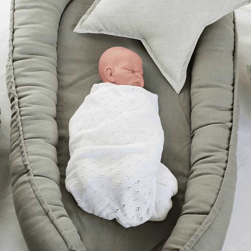 Bambusová prikrivka biela 80×100 cm