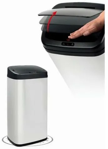 Kôš odpadkový bezdotykový SENZO 50 l, hranatý