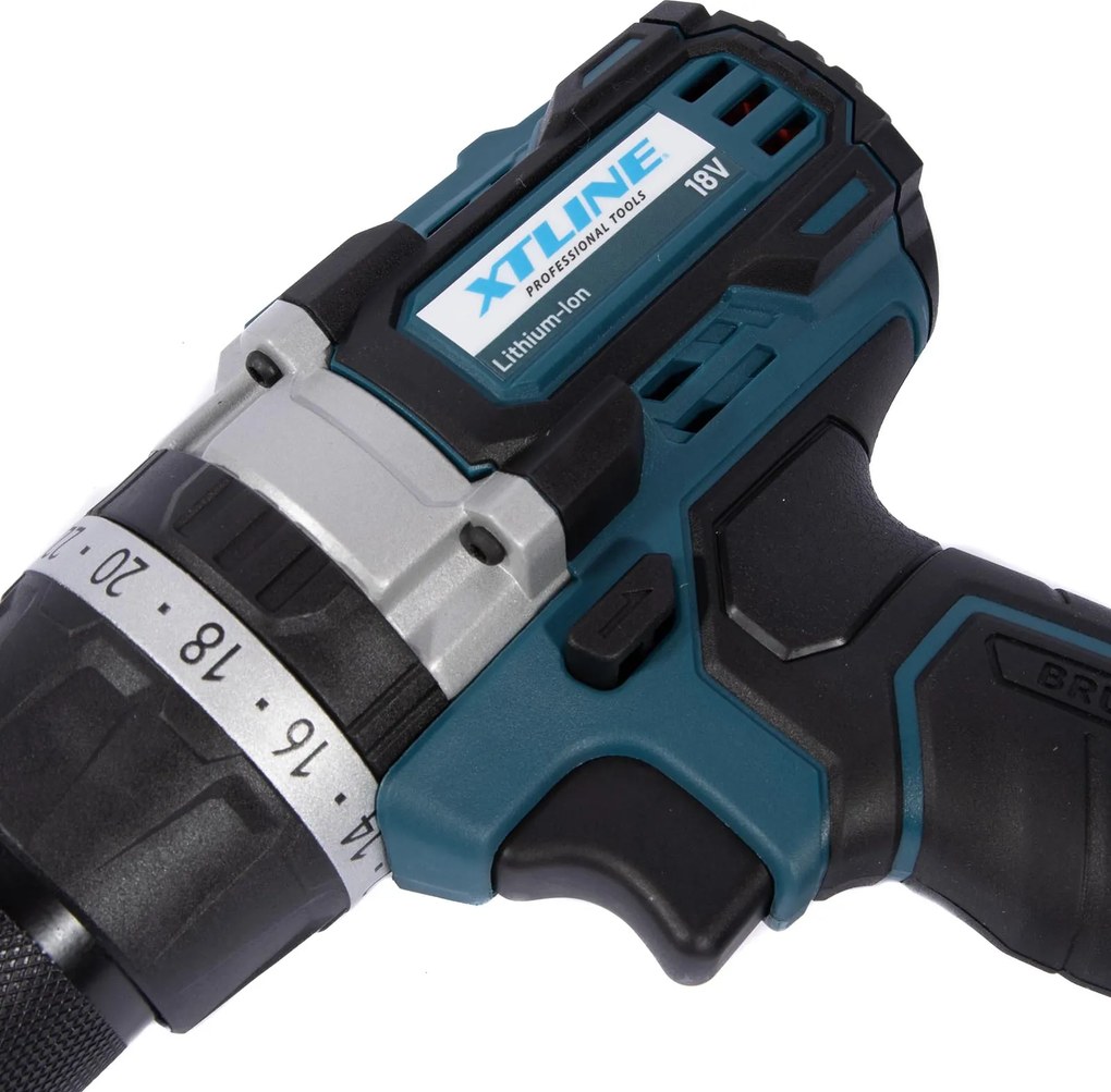 XTline XT-Power XT102861 Akumulátorová vŕtačka s príklepom BRUSHLESS 18 V, 2x 2,0 Ah