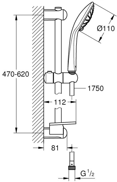 GROHE 27231001 - Sprchový set EUPHORIA 600 mm lesklý chróm