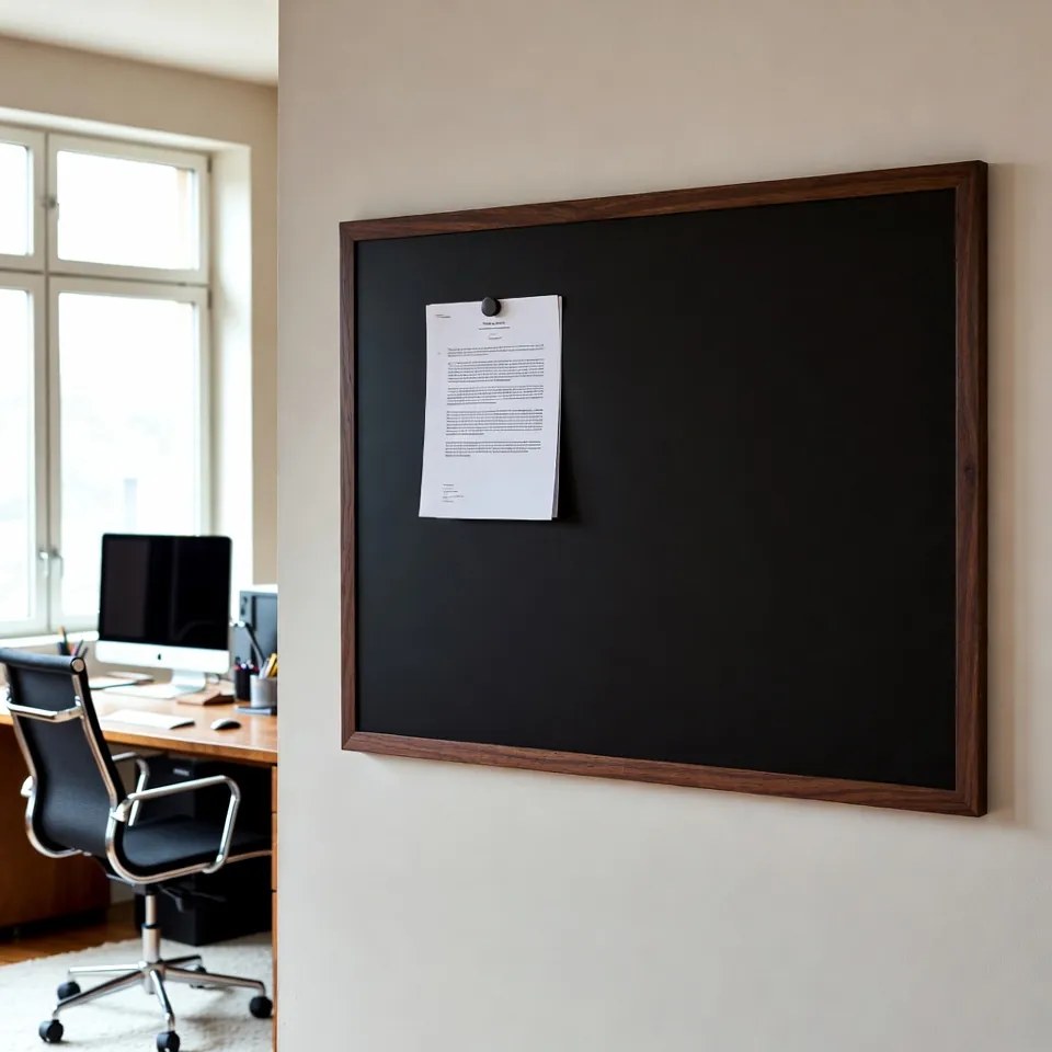 Toptabule.sk  Čierna magnetická tabuľa NATURE LINE v drevenom ráme PALISANDER 200x100 cm