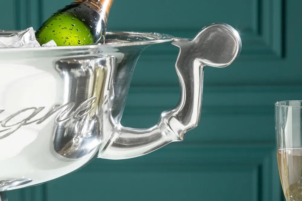 Invicta Interior - Exkluzívny chladič na šampanské CHAMPAGNE 65 cm strieborný leštený