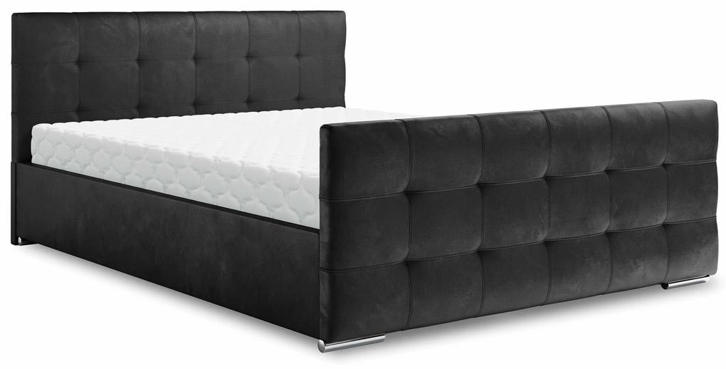 Manželská posteľ 160 cm Billie (čierna) (s roštom a úložným priestorom). Vlastná spoľahlivá doprava až k Vám domov. 1046824