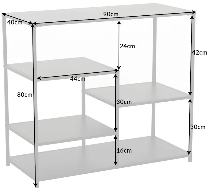 Dizajnový regál Damaris 90 cm čierny
