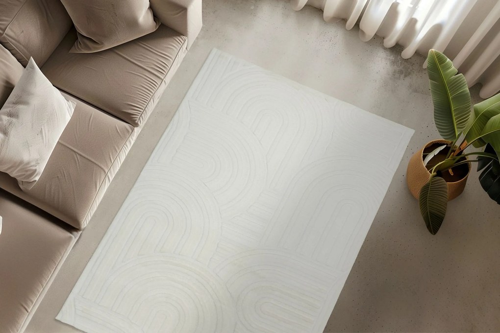 Kusový koberec Interstellar 501 White, 160x230, biela, obývacia izba, Obsession