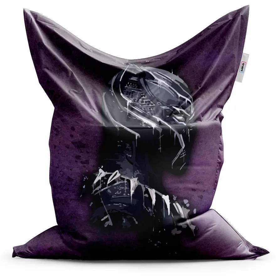 Sablio Sedací vak BLACK PANTHER z profilu Fialový hmlistý - 150x100 cm