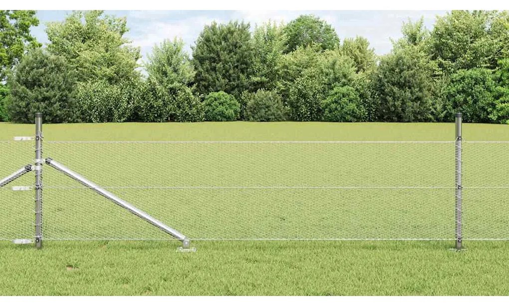 Stĺp na plot. Strieborná 50 x 0,5 m (13 mm sieť) Oceľ 3353400