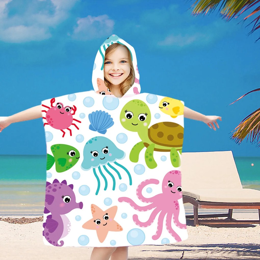 Detské pončo SPLASH farebné