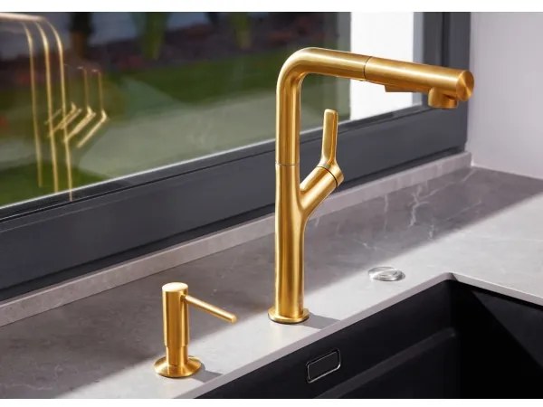 KFA Armatura 990-100-31 - Zápustný dávkovač mydla DUERO nerezová oceľ/zlatá