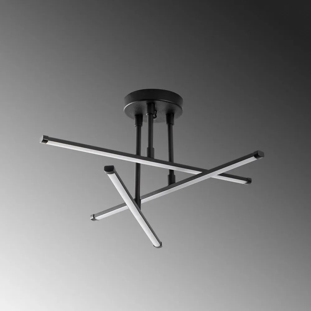 Čierne LED stropné svietidlo 26x51 cm Ledflower – Opviq lights