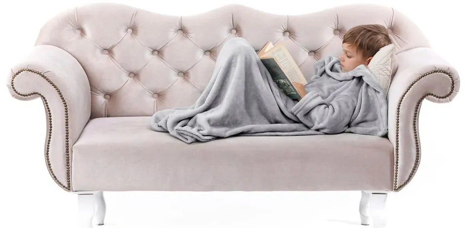 Sivá detská televízna deka s rukávmi DecoKing Lazykids
