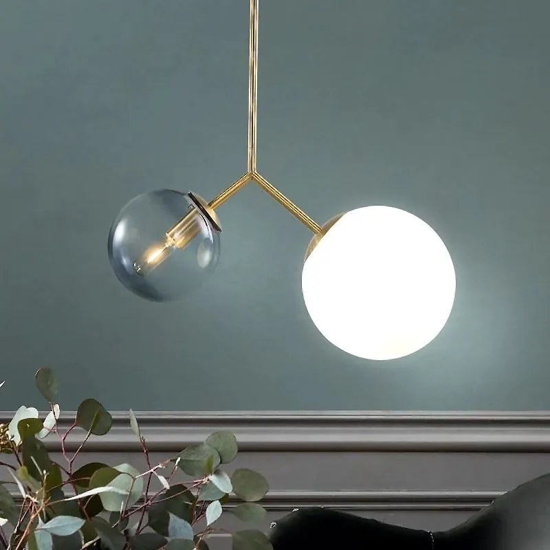 Toolight - stropná sklenená lampa E27 60W APP1013-2CP, zlatá, OSW-09482