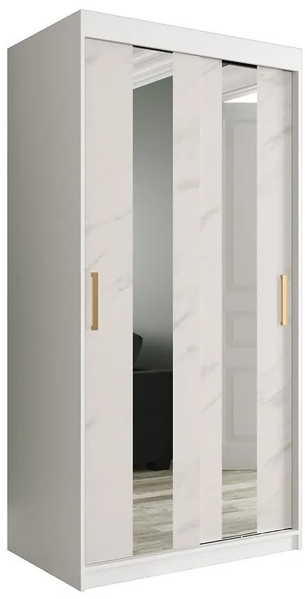 Skriňa Marmur Pole 100 biely/mramor biely