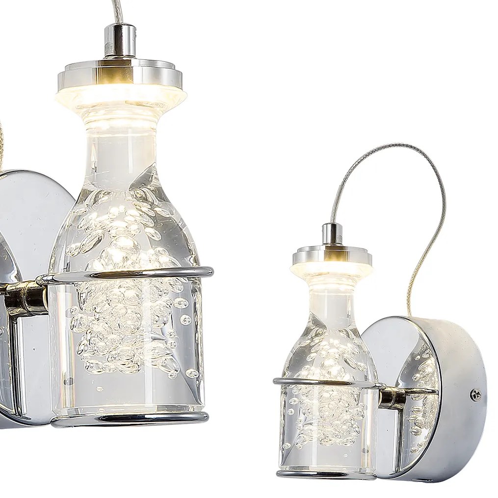 EUlight Nástenné svietidlo Bottle, 1x akrylové tienidlo, ch