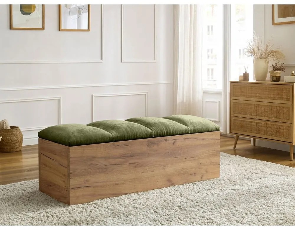 Lavica v zelenej a prírodnej farbe Kumo - Bobochic Paris