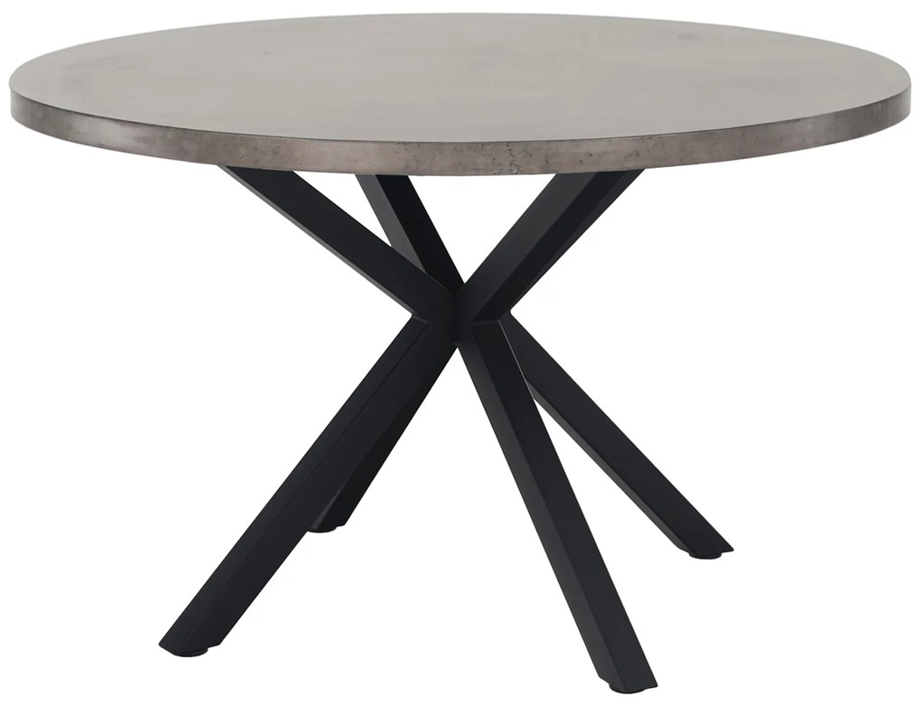 Jedálenský stôl, betón/čierna, priemer 120 cm, MEDOR