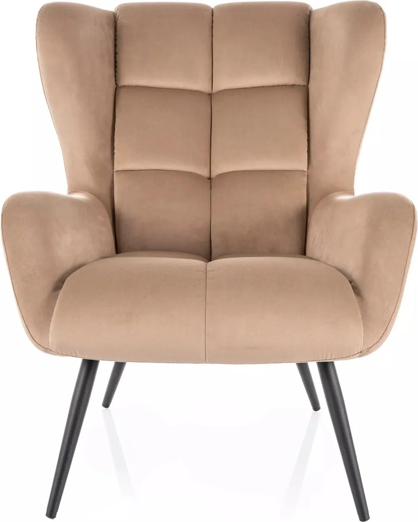 Křeslo LOUIS Velvet béžové/černé