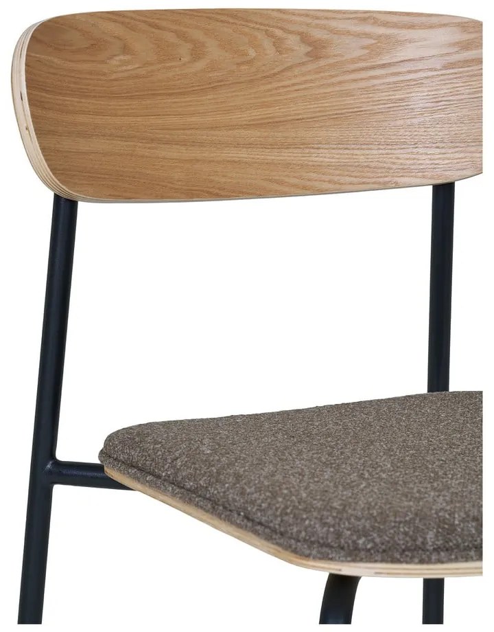 Čierna/hnedá stohovateľná jedálenská stolička v dekore jaseňa Estepona – House Nordic