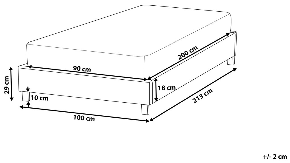 Posteľ s buklé čalúnením 90 x 200 cm svetloružová ROANNE Beliani