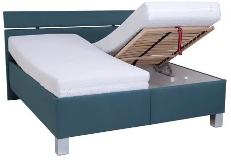 Čalúnená posteľ s matracom a úložným priestorom ALIS 180x200 cm petrolejová