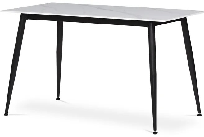 Autronic BONTEC Jedálenský stôl 130x70cm, keramika, mramor, HT-403M GREY Farba: Biela