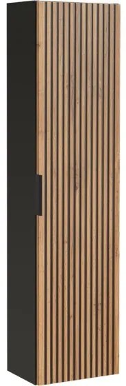 Koupelnová sestava Casad 80 cm s umyvadlem, skříňkami a zrcadlem černá/dub wotan