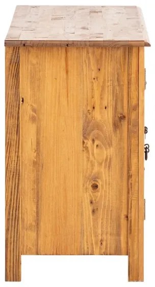 furniture-nabytek.cz - Masívna umývadlová skrinka Rangún z borovice, lakovaná, hnedá – 140×45×75 cm