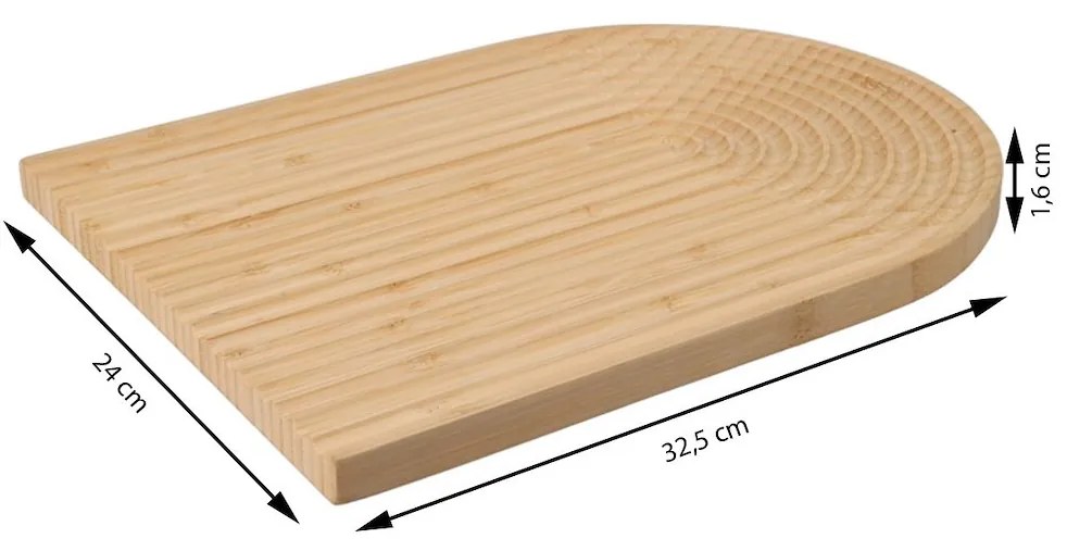 Drevený servírovací podnos Stripe Oval, 32,5x24 cm