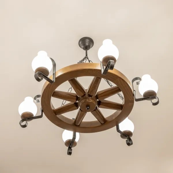 Brilagi - Luster na reťazi ROATA 6xE14/40W/230V priemer 70 cm buk/orech