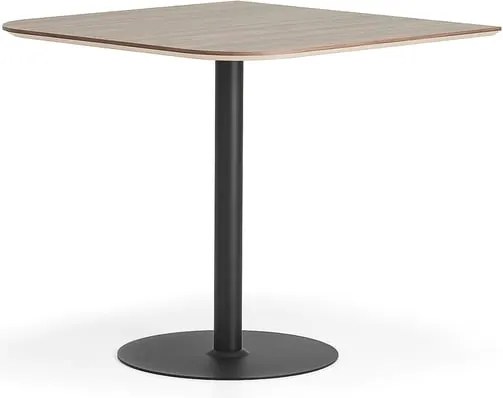 Bartový stôl METRIC, zaoblené rohy, 1000x1000x900 mm, biela/dub