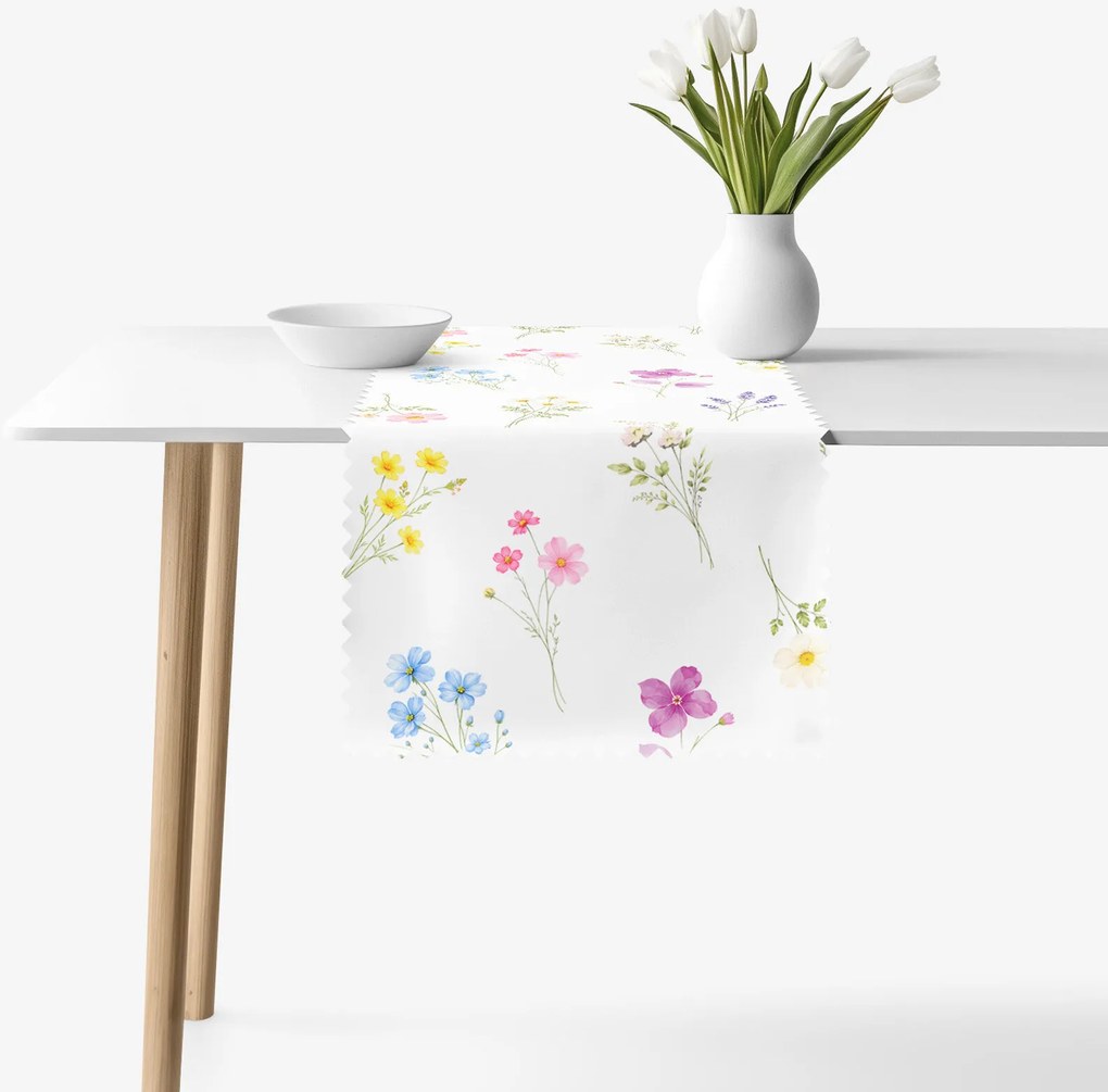 Goldea behúň na stôl teflónový - kvetinová záhrada 50x180 cm