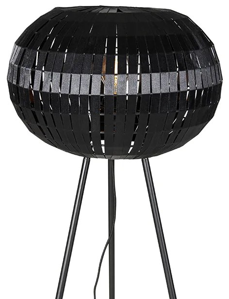 Moderná stojaca lampa trojnožka čierna - Zoë