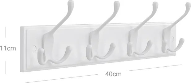 Nástenný vešiak biely ABP-E1030 WT