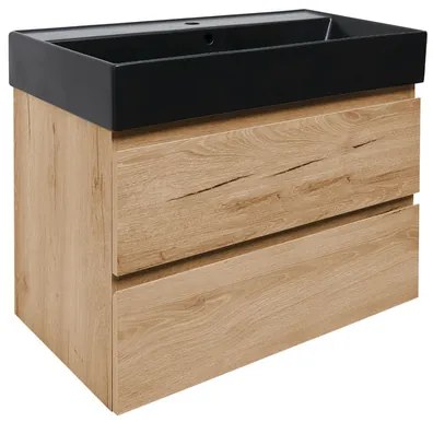 Kúpeľňová skrinka s umývadlom SAT B-Way 79x50x45 cm dub mat BWAY80OAKU4B