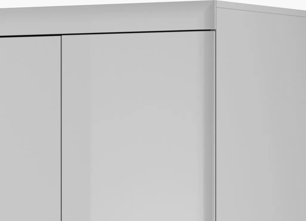 Šatníková skriňa Nordi, dub riviera/bielylesk