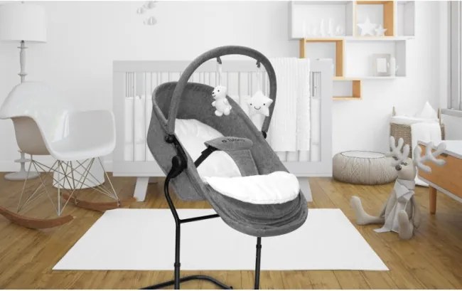 Detské hojdacie kreslo 4v1 Moon 35 sivé