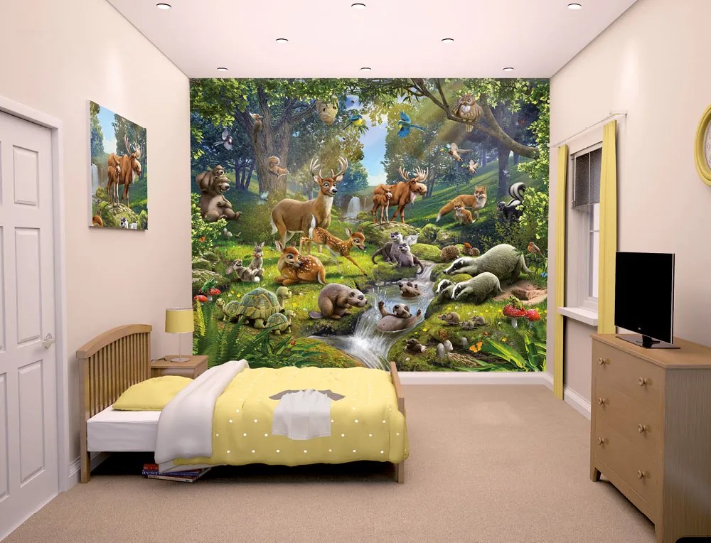 Walltastic 3D Tapeta Animals of forest, Rozmer 244cm x 305cm