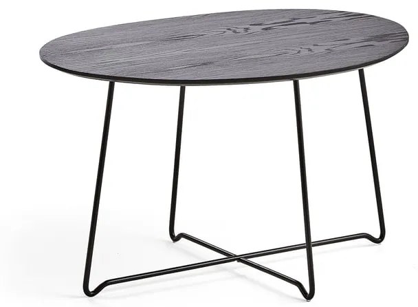 Kaviarenský stôl IRIS, asymetrický, čierna, čierny dub