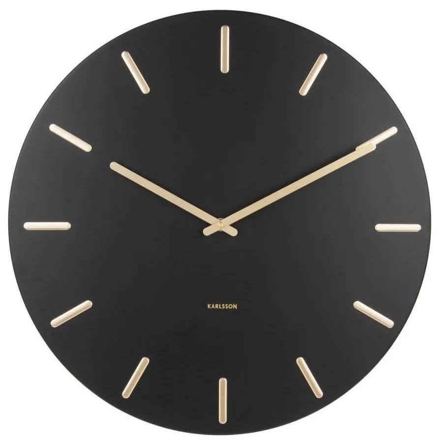 Karlsson Nástenné hodiny Charm Black Gold 45 cm