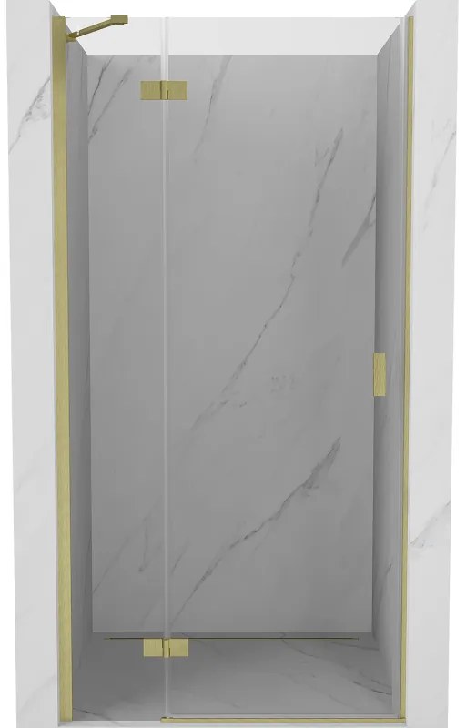 Mexen Mist-H, 1-krídlové sprchové dvere ľavé 70 cm, číre sklo, zlatý matný profil, 8A5-070-000-55-00-L