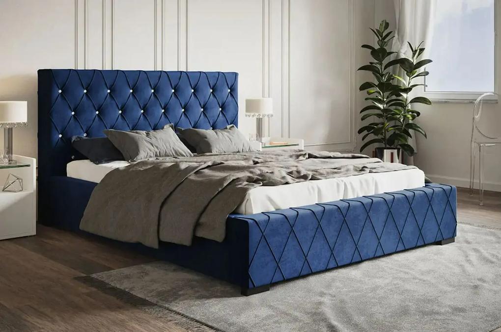 Luxusná čalúnená manželská posteľ QUEEN 180 x 200