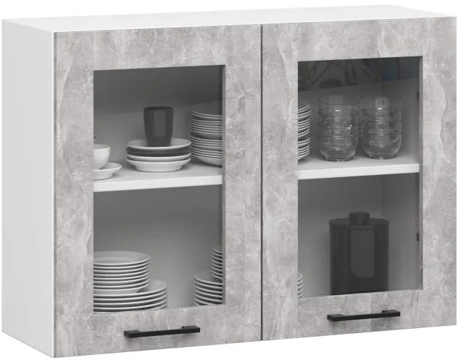 Kuchynská linka OLIWIA 1.8 m s vitrínou betón