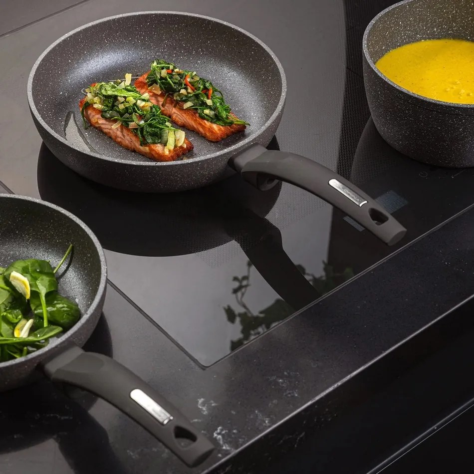 Florina Kamenná panvica Lava Stone MG, 30 cm, sivá, pr. 30 cm