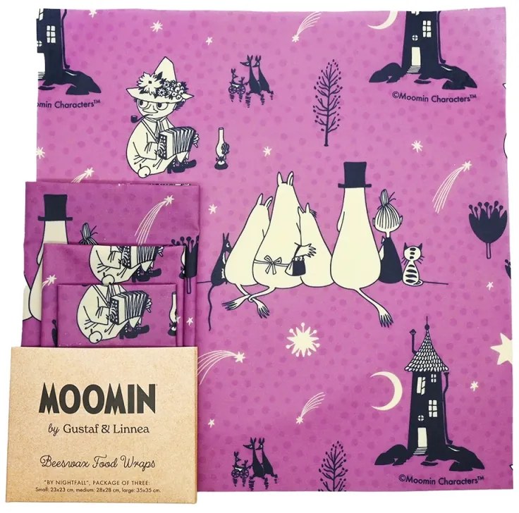 Voskované obrúsky Moomin By nightfall, 3ks