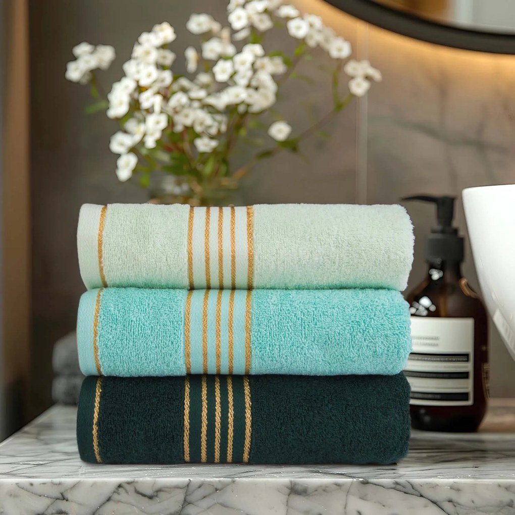 BAVLNENÝ UTERÁK TIWANO 70X140 CM TMAVOZELENÁ